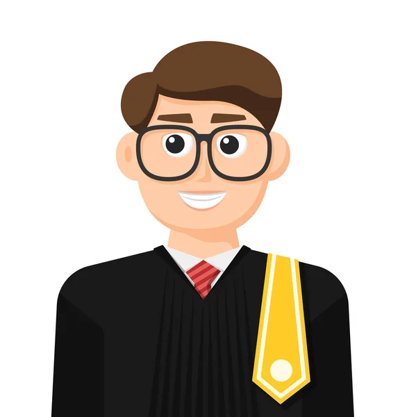 Lawyer Judge Simple Flat Vector Personal Profile Icon Symbol People — Vettoriale Stock