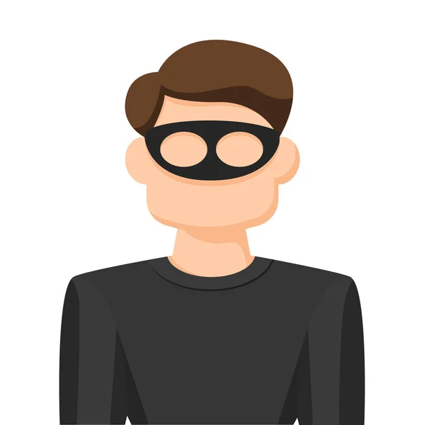 Robber Simple Flat Vector Personal Profile Icon Symbol People Concept — Vetor de Stock