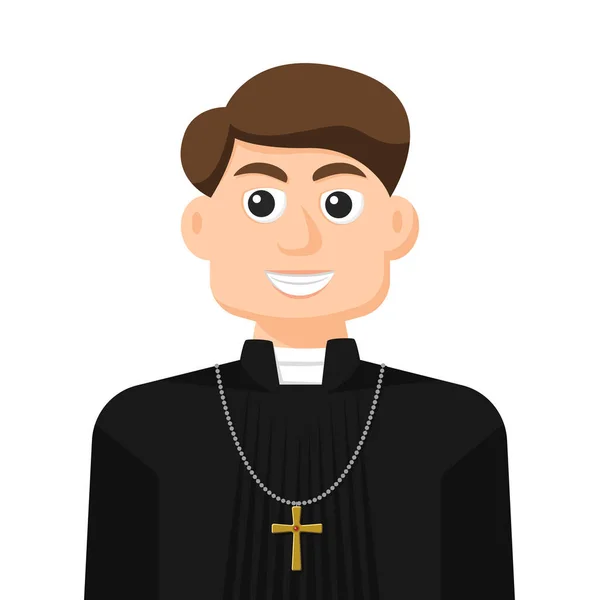 Pastor Simple Flat Vector Personal Profile Icon Symbol Religions People — Stockvector