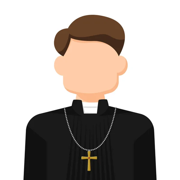 Pastor Simple Flat Vector Personal Profile Icon Symbol Religions People — Stockvector