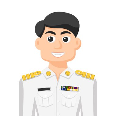 Thailand government officer in simple flat vector. personal profile icon or symbol. people concept vector illustration.