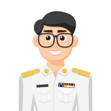 Thailand government officer in simple flat vector. personal profile icon or symbol. people concept vector illustration.