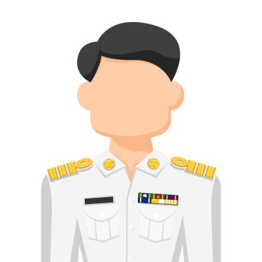 Thailand government officer in simple flat vector. personal profile icon or symbol. people concept vector illustration.