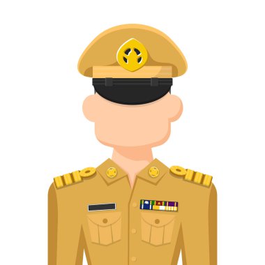 Tayland devlet memuru basit düz bir vektörde. Kişisel profil simgesi veya sembol. İnsanlar vektör illüstrasyonu kavramı.