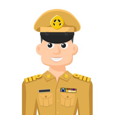 Tayland devlet memuru basit düz bir vektörde. Kişisel profil simgesi veya sembol. İnsanlar vektör illüstrasyonu kavramı.