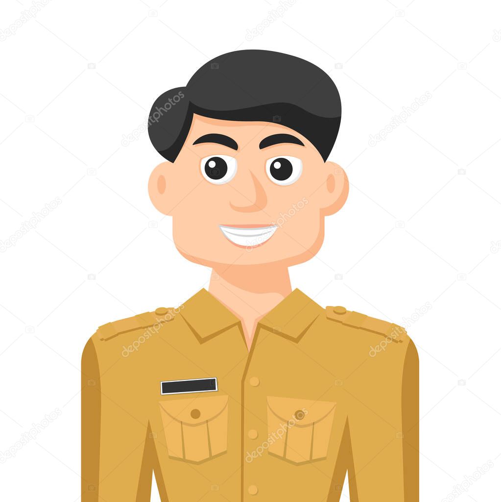 Thailand government officer in simple flat vector. personal profile icon or symbol. people concept vector illustration.