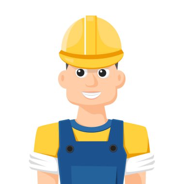 Basit düz bir vektörde tamirci. Kişisel profil simgesi veya sembol. İnsanlar vektör illüstrasyonu kavramı.