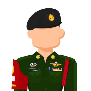 Tayland güvenlik görevlisi basit düz bir vektörde. Kişisel profil simgesi veya sembol. İnsanlar vektör illüstrasyonu kavramı.