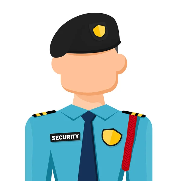 Security Guard Simple Flat Vector Personal Profile Icon Symbol People — Image vectorielle