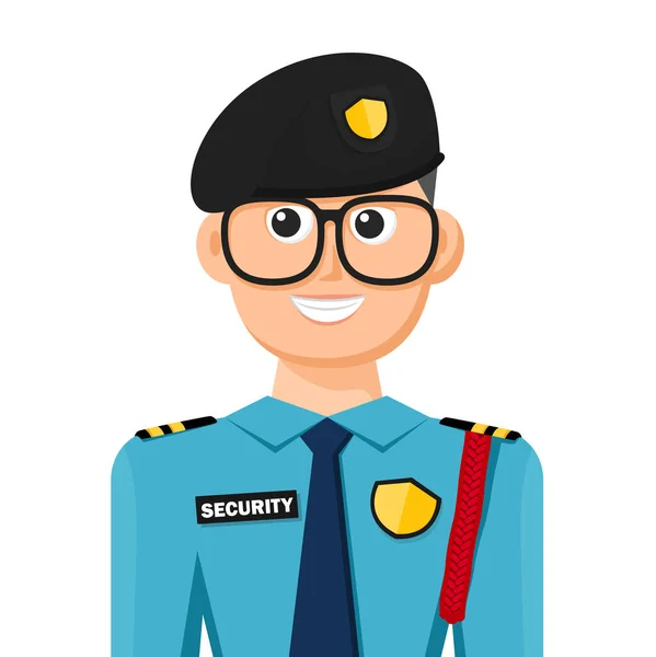 Security Guard Simple Flat Vector Personal Profile Icon Symbol People — Wektor stockowy