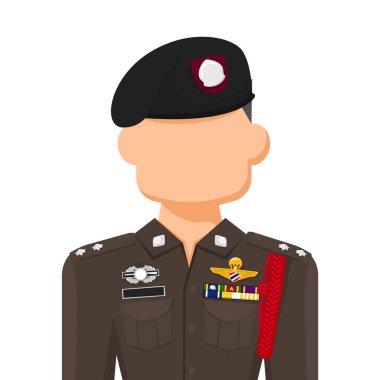 Basit düz vektör içinde Tayland polisi. Kişisel profil simgesi veya sembol. Devlet memuru. İnsanlar grafik tasarım vektör çizimi.