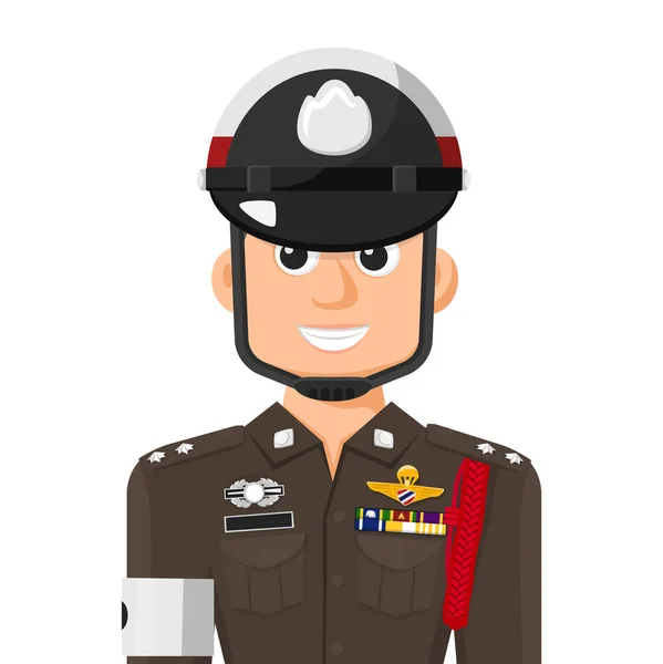泰国警察在简单的平面矢量 个人简介图标或符号 政府官员 人的平面设计矢量插图 — 图库矢量图片