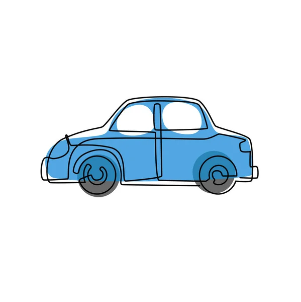 Línea Continua Coche Concepto Transporte Objeto Ilustración Simple Vector Delgado — Vector de stock