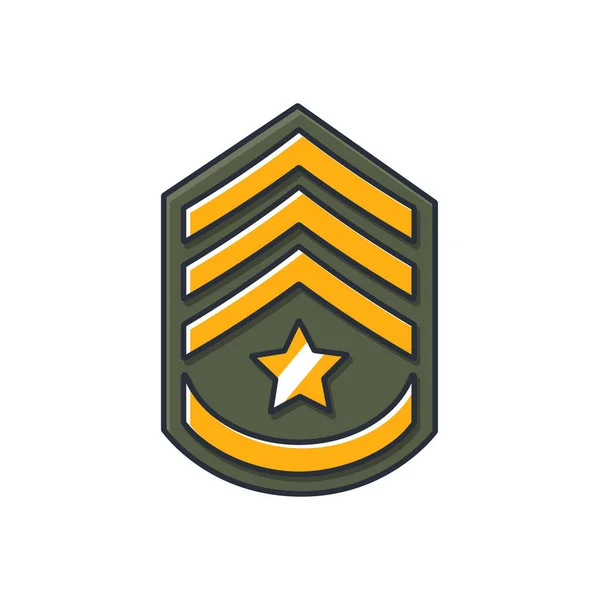 Colored Thin Icon Army Sergeant Rank Business Finance Concept Vector — Stock Vector