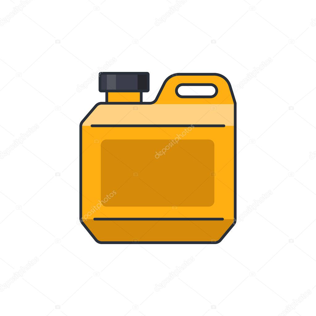 Colored thin icon of gallon, industrial object concept vector illustration.