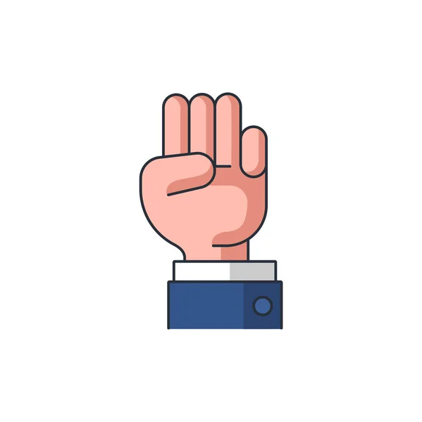 Цветной Тонкий Значок Пальцев Руки Знак Символ Знак Концепции Векторной — стоковый вектор