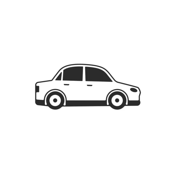 Car Icon Isolated White Transportation Vehicle Symbol Vector Illustration Sign — Stock Vector