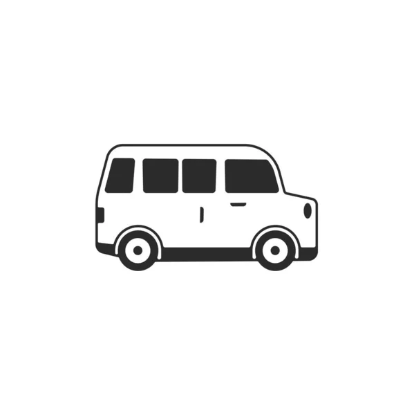 Піктограма Фургона Ізольована Білому Символ Транспортного Засобу Векторні Ілюстрації Підпис — стоковий вектор