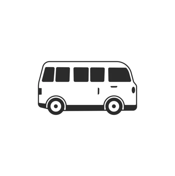 Minibüs Simgesi Beyaza Izole Edildi Taşımacılık Aracı Sembolü Çizimi Tasarım — Stok Vektör