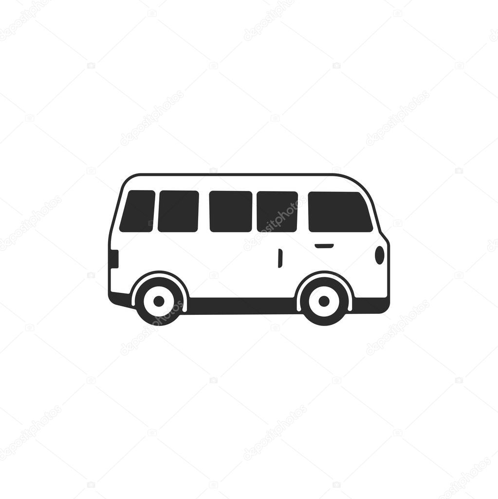 Van icon isolated on white. Transportation vehicle symbol vector illustration. Sign for your design, logo, presentation etc.