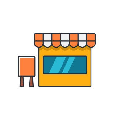 Koleksiyon, dükkan, iş ve finans konsept vektör illüstrasyonunun ince simgesi.