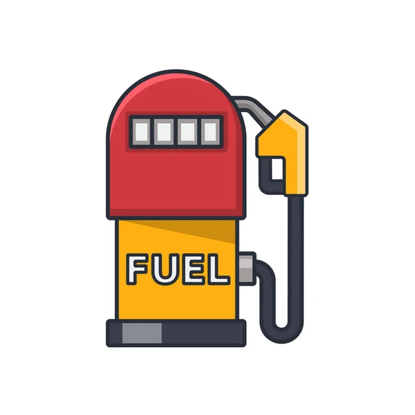 Colección Color Fino Icono Gasolinera Concepto Negocio Energía Vector Ilustración — Vector de stock