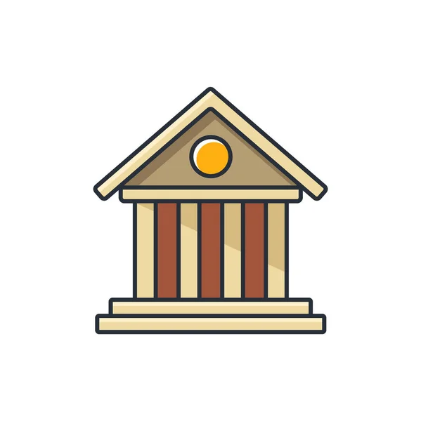 Gekleurde Dunne Pictogram Van Bank Bedrijf Financiën Concept Vector Illustratie — Stockvector