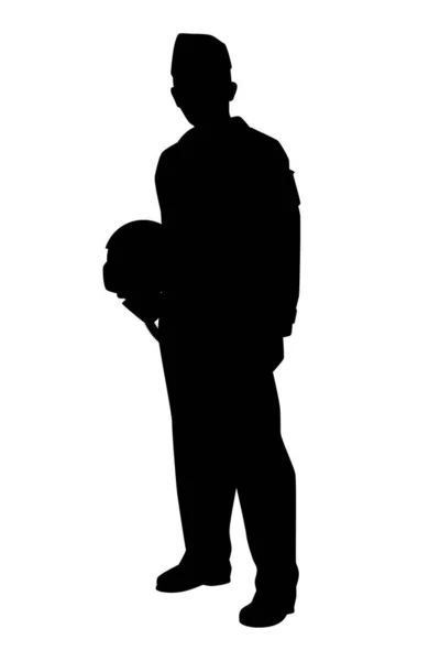 Soldier Silhouette Vector Isolated White Background Military Man Parade — 스톡 벡터