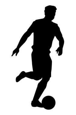 Soccer player silhouette vector on white background, sport man.
