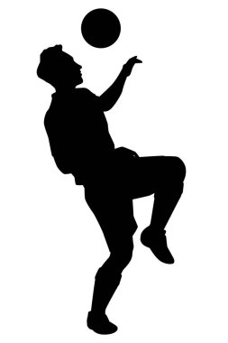 Soccer player silhouette vector on white background, sport man.