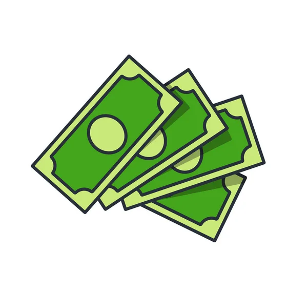 Colored thin icon of banknote, business and finance concept vector illustration.