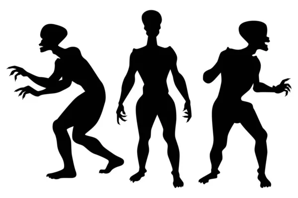 Ghost devil silhouette vector on white background, alien, graphic design for Halloween day.