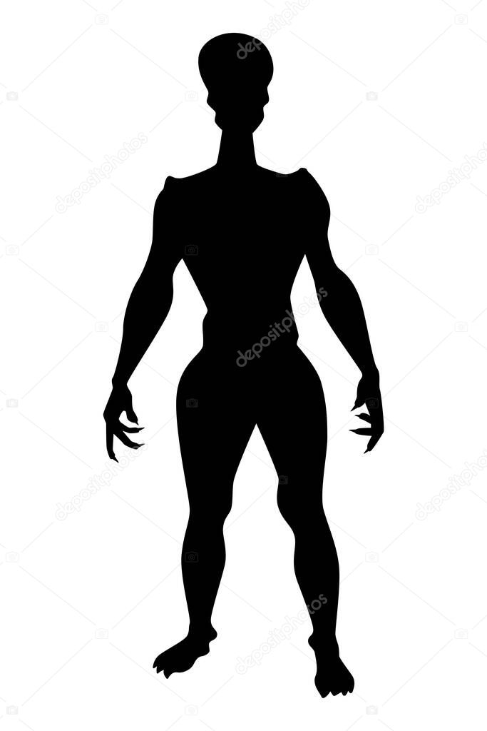 Ghost devil silhouette vector on white background, alien, graphic design for Halloween day.