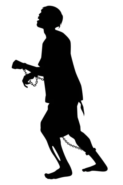 Prison Zombie Silhouette Vector White Background Ghost Devil Halloween Day — Stockvektor