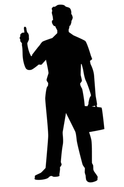 Vecteur Silhouette Homme Affaires Sur Fond Blanc Concept Business Finance — Image vectorielle