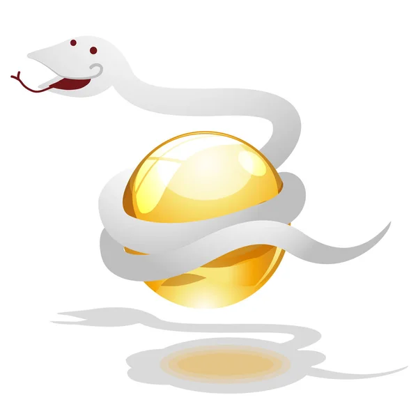 Snake Golden Balls Illustration Congratulations — Stock Vector