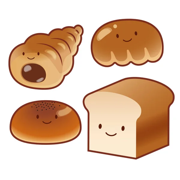 Bread Toast Different Types Breads — Vector de stock