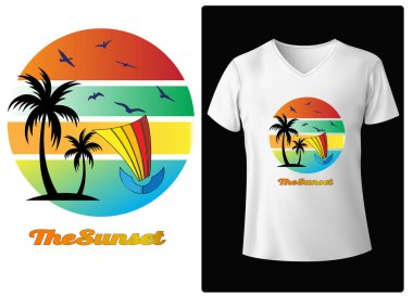 Renkli moda tasarımının gömlek vektör çizimi, model şablonu