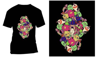 Renkli moda tasarımının gömlek vektör çizimi, model şablonu