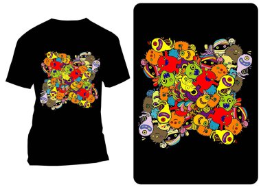 Renkli moda tasarımının gömlek vektör çizimi, model şablonu