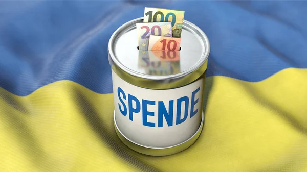 Donation Box Ukraine Flag Donations Ukraine — стоковое фото