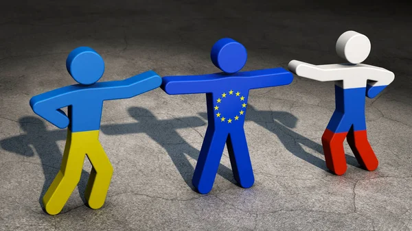 欧盟在乌克兰和俄罗斯之间进行调解 — 图库照片