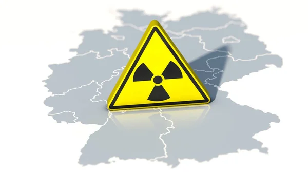 Radioaktív Jel Németország Térképen — Stock Fotó
