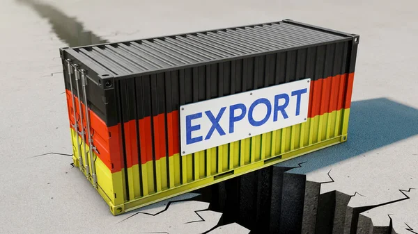 Immagine Simbolica Esportazioni Germania Crollano — Foto Stock