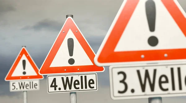 Fourth Wave Vierte Welle German Ahead — Foto de Stock