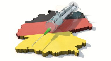 Sembol: Spritze liegt auf Deutschland.