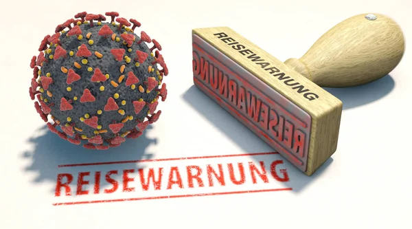 Symbolbild Zum Thema Reisewarnung Aufgrund Corona Pandemie — Foto Stock