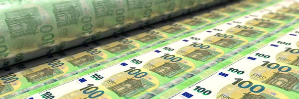 Imprimen Billetes 100 Euros —  Fotos de Stock