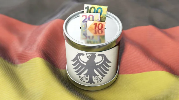 Donar Caja Bandera Alemana Crisis Financiera Alemania —  Fotos de Stock