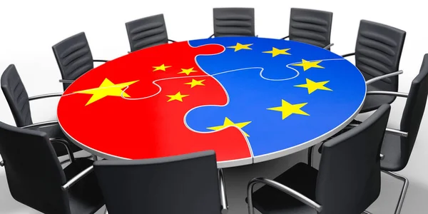 Čína Evropa Jednacího Stolu — Stock fotografie